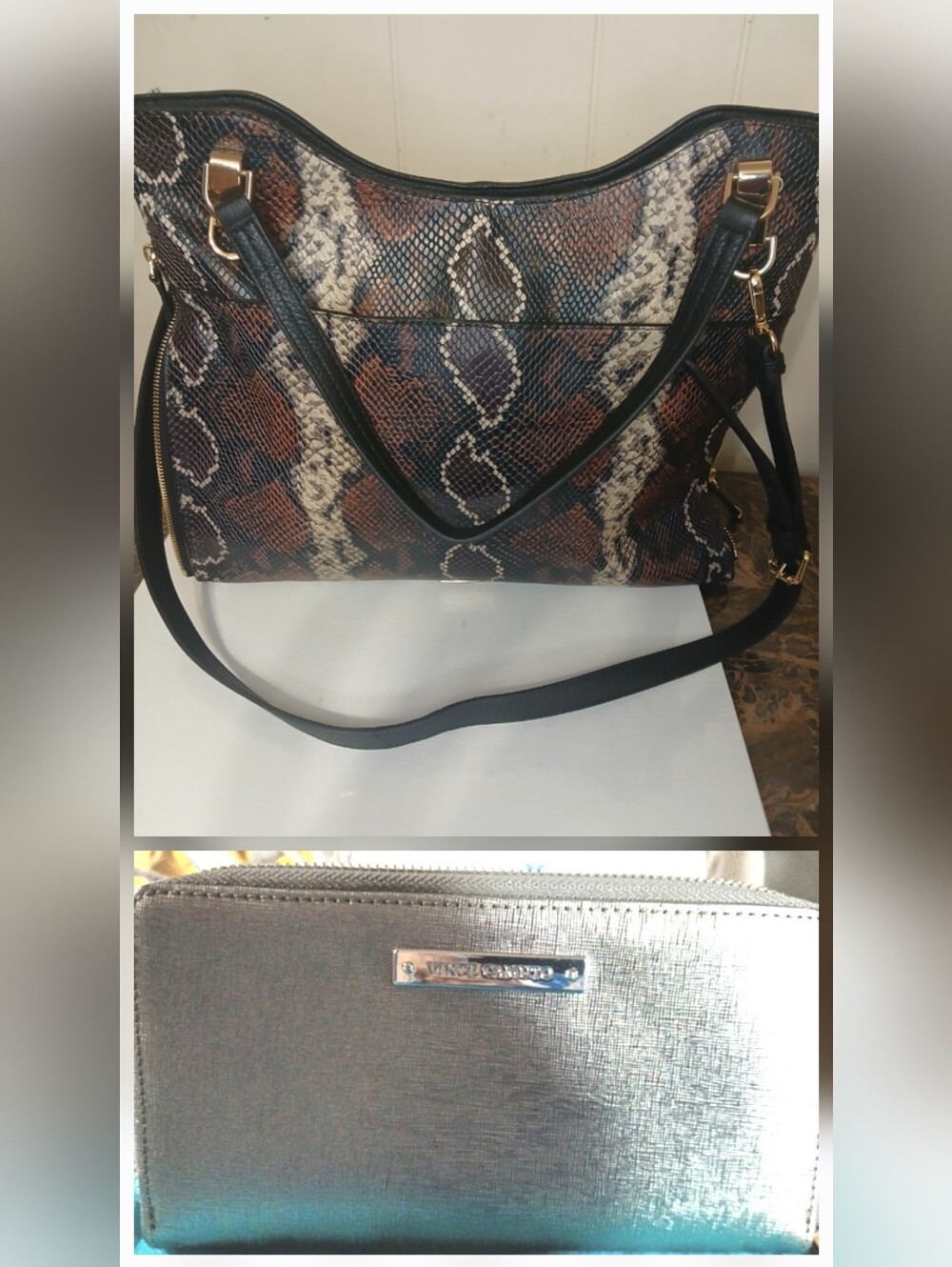 Vince CAMUTO Python-Print Tote Bag And Vince CAMUTO Wallet